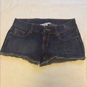 Candie's Blue Frayed Hem Jean Shorts